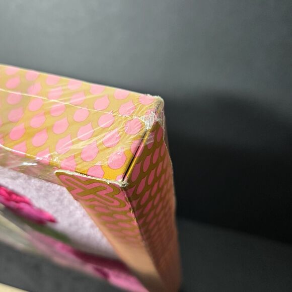 Vintage 1950s Pink Royal Treasure USA Appliqué Flower Towel Set~PInk~New In Box - Picture 11 of 12